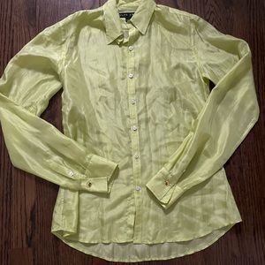 AUTHENTIC Ralph Lauren neon green sheer button down